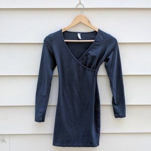 American Apparel Wrap Dress Long Sleeved